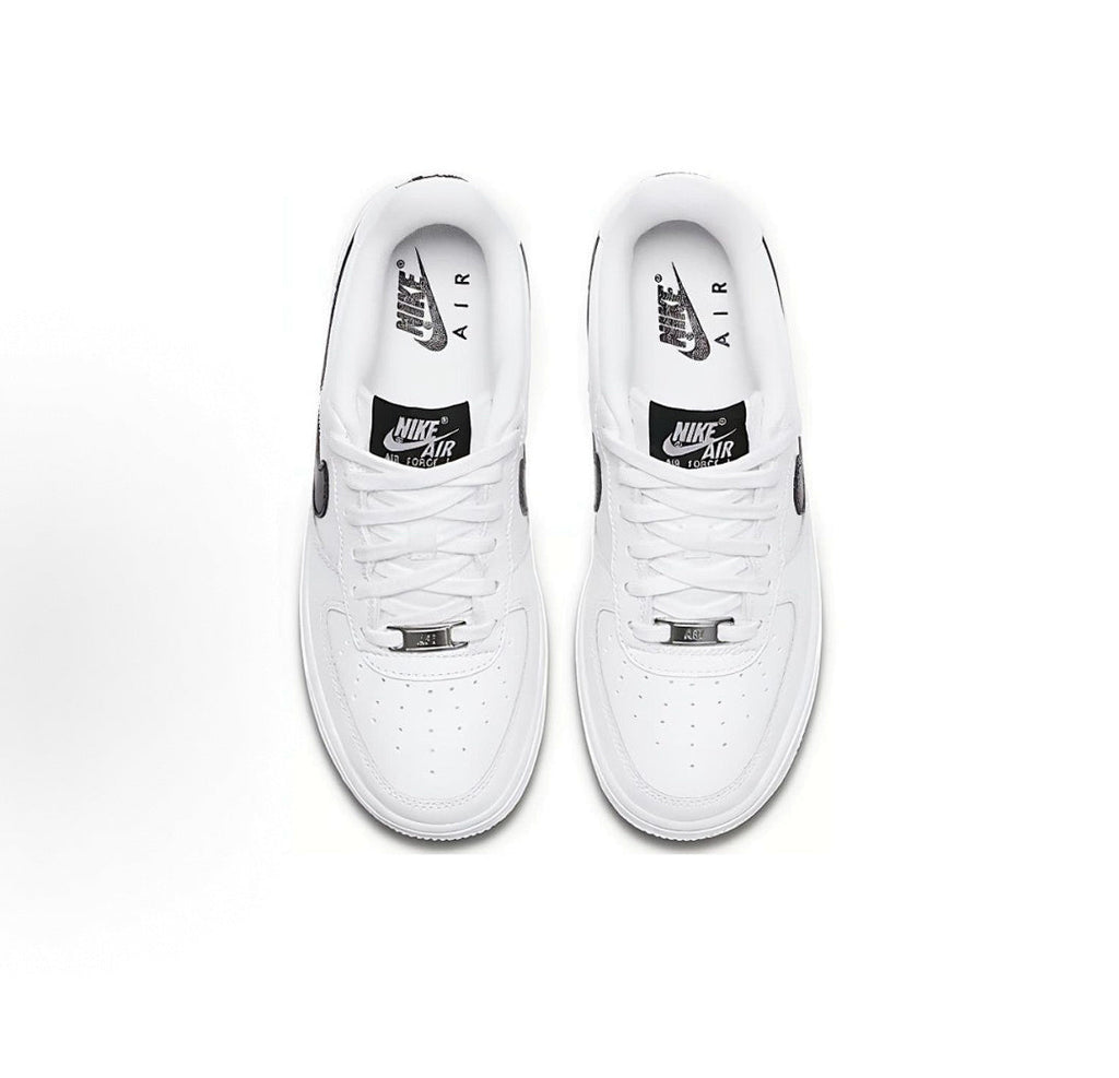 Nike Air Force 1 White Black Swoosh Sneakers