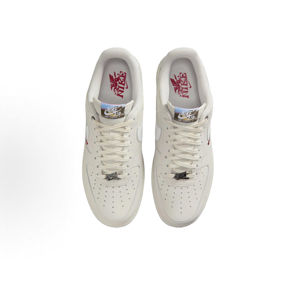 Nike Air Force 1 Dragon Edition Cream Red Sneakers