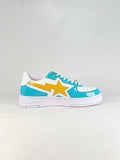 BAPE STA Low White Blue Yellow Sneakers