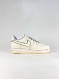 Nike Air Force 1 07 Low SM6668-133 Tonal Logo Detail Sneakers Cream Gray