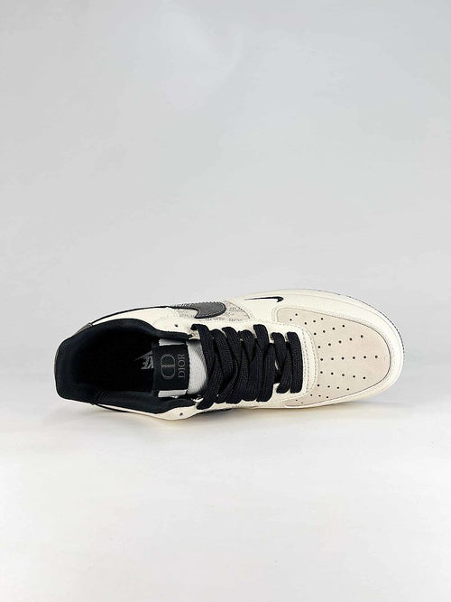 Dior x Nike Air Force 1 Low White Black Monogram Sneakers