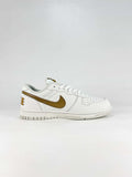 Nike Big Lux 854166-100 Metallic Swoosh Sneakers White Gold